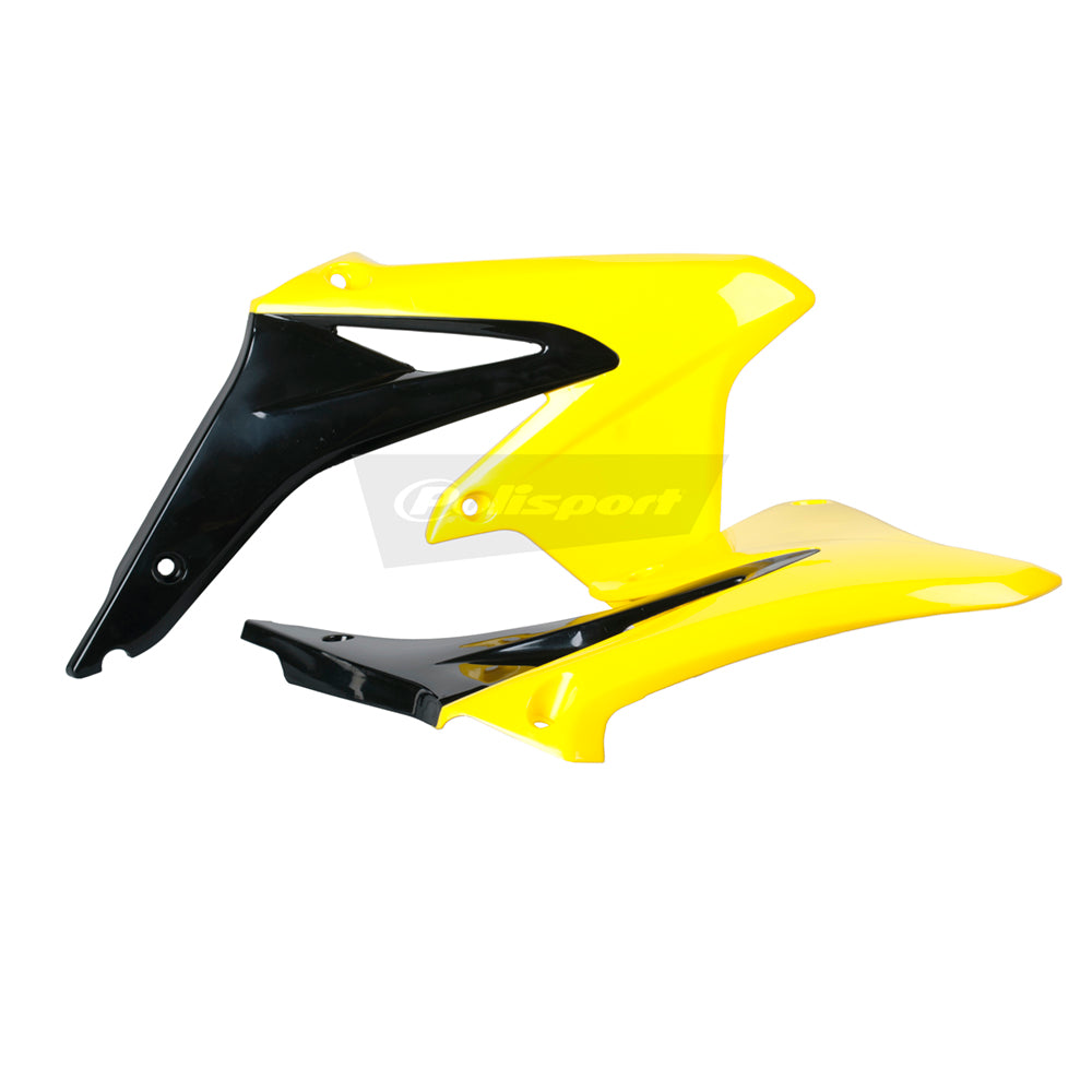 Polisport Rad Radiator Scoops Tank Panels For Suzuki RMZ 450 OEM Color Black-Yellow RM 01 2008-2017